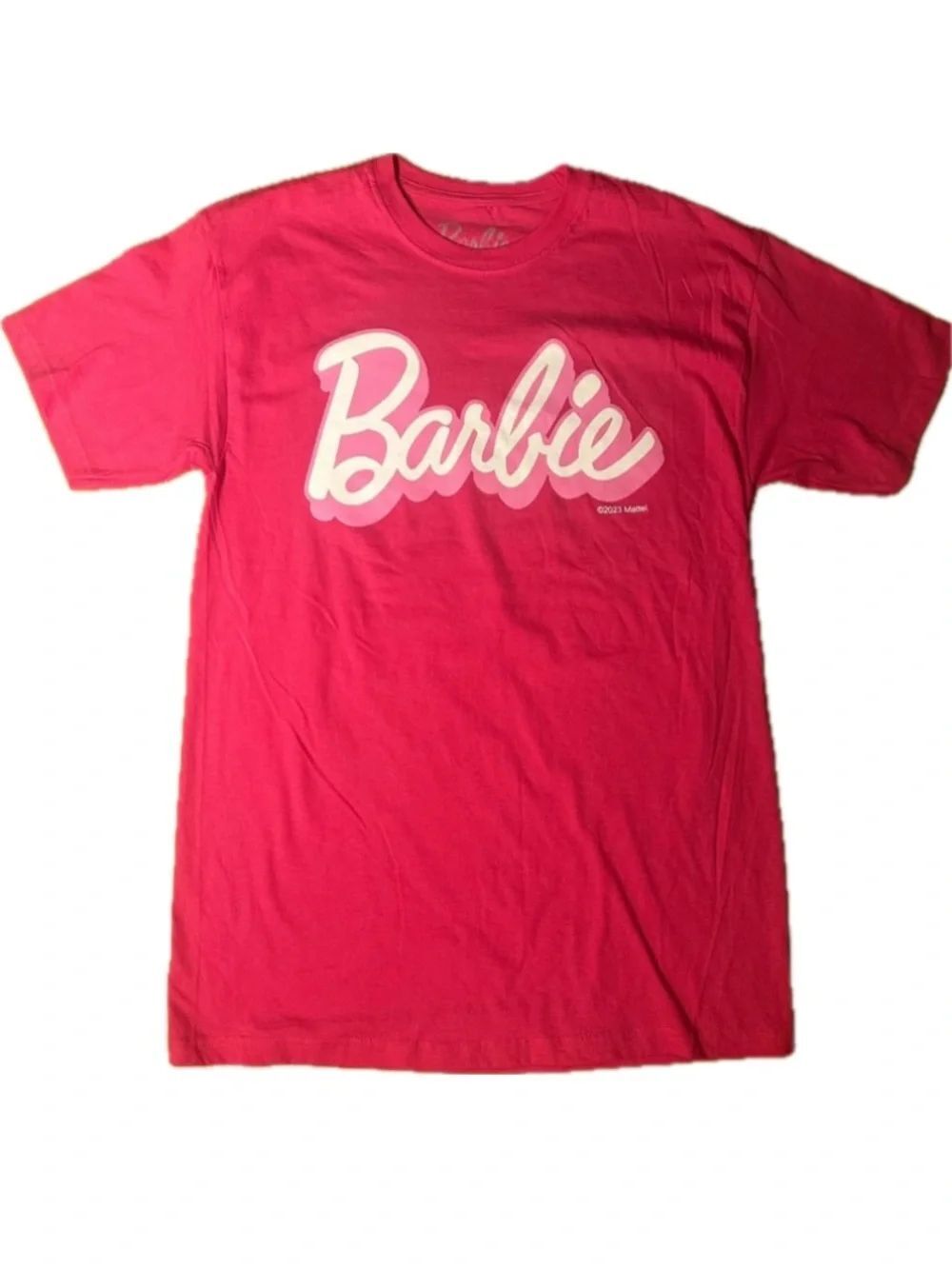 🛍️Barbie Adult Hot Pink Logo Tee Medium